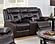 F6794 Gel Leatherette Reclining Loveseat w/Console Dark Brown by Poundex