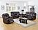 F6794 Gel Leatherette Reclining Loveseat w/Console Dark Brown by Poundex