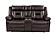 F6794 Gel Leatherette Reclining Loveseat w/Console Dark Brown by Poundex