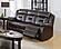 F6795 Gel Leatherette Reclining Sofa Dark Brown by Poundex