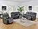F6798 Gel Leatherette Reclining Sofa Gray by Poundex