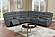 F8100 Fabric 3-Piece Manual Motion Sectional Sofa Set Dark Gray by Poundex