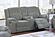 F8122 Fabric Reclining Loveseat w/Console Smoke by Poundex