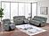 F8122 Fabric Reclining Loveseat w/Console Smoke by Poundex