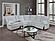 F8132 Fabric Manual Sectional Sofa Set Light Gray by Poundex