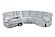F8132 Fabric Manual Sectional Sofa Set Light Gray by Poundex