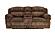 F8135 Fabric Reclining Loveseat w/Console & Drawer Chocolate by Poundex