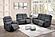 F8137 Fabric Reclining Loveseat Dark Gray by Poundex