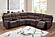 F8140 Fabric 3-Piece Manual Motion Sectional Sofa Set Chocolate by Poundex