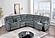 F8144 Velvet Motion Sectional Sofa Set Dark Gray by Poundex