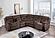F8146 Velvet Motion Sectional Sofa Set Chocolate by Poundex