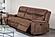 F8153 Leather-Like Fabric Reclining Sofa Walnut by Poundex
