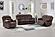 F8157 Velvet Reclining Chair Chocolate by Poundex