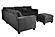F8302 Fabric 4-Piece Sectional Sofa Set w/2 Accent Pillows Black by Poundex