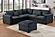 F8302 Fabric 4-Piece Sectional Sofa Set w/2 Accent Pillows Black by Poundex