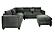 F8303 Fabric 4-Piece Sectional Sofa Set w/2 Accent Pillows Dark Gray by Poundex