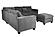 F8303 Fabric 4-Piece Sectional Sofa Set w/2 Accent Pillows Dark Gray by Poundex