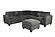 F8303 Fabric 4-Piece Sectional Sofa Set w/2 Accent Pillows Dark Gray by Poundex