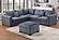 F8303 Fabric 4-Piece Sectional Sofa Set w/2 Accent Pillows Dark Gray by Poundex