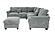 F8305 Fabric 4-Piece Sectional Sofa Set w/2 Accent Pillows Fog by Poundex