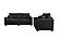 F8313 Fabric 2-Piece Sofa Set Black by Poundex