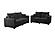 F8313 Fabric 2-Piece Sofa Set Black by Poundex