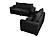 F8313 Fabric 2-Piece Sofa Set Black by Poundex