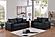 F8313 Fabric 2-Piece Sofa Set Black by Poundex