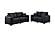 F8313 Fabric 2-Piece Sofa Set Black by Poundex
