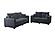 F8314 Fabric 2-Piece Sofa Set Dark Gray by Poundex