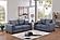 F8314 Fabric 2-Piece Sofa Set Dark Gray by Poundex