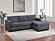 F8323 Fabric 2-Piece Sectional Sofa Set Dark Gray by Poundex