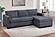 F8323 Fabric 2-Piece Sectional Sofa Set Dark Gray by Poundex