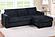 F8325 Fabric 2-Piece Sectional Sofa Set Black by Poundex