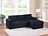 F8325 Fabric 2-Piece Sectional Sofa Set Black by Poundex