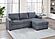 F8326 Fabric 2-Piece Sectional Sofa Set Dark Gray by Poundex