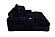 F8327 Fabric Chaise Lounge w/Cup Holder & USB Ports Black by Poundex