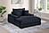 F8327 Fabric Chaise Lounge w/Cup Holder & USB Ports Black by Poundex