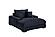F8327 Fabric Chaise Lounge w/Cup Holder & USB Ports Black by Poundex