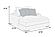 F8329 Fabric Chaise Lounge w/Cup Holder & USB Ports Taupe by Poundex