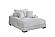 F8329 Fabric Chaise Lounge w/Cup Holder & USB Ports Taupe by Poundex