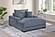 F8331 Fabric Chaise Lounge w/Cup Holder & USB Ports Gray by Poundex
