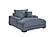 F8331 Fabric Chaise Lounge w/Cup Holder & USB Ports Gray by Poundex