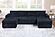 F8333 Fabric 3-Piece Sectional Sofa Set Black by Poundex