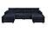 F8333 Fabric 3-Piece Sectional Sofa Set Black by Poundex