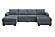 F8334 Fabric 3-Piece Sectional Sofa Set Dark Gray by Poundex
