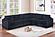 F8335 Fabric 4-Piece Sectional Sofa Set Black by Poundex