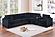 F8346 Fabric 4-Piece Sectional Sofa Set Black by Poundex
