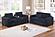 F8350 Fabric 2-Piece Sofa Set Black by Poundex