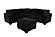 F8353 Fabric 4-Piece Sectional Sofa Set w/2 Accent Pillows Balck by Poundex